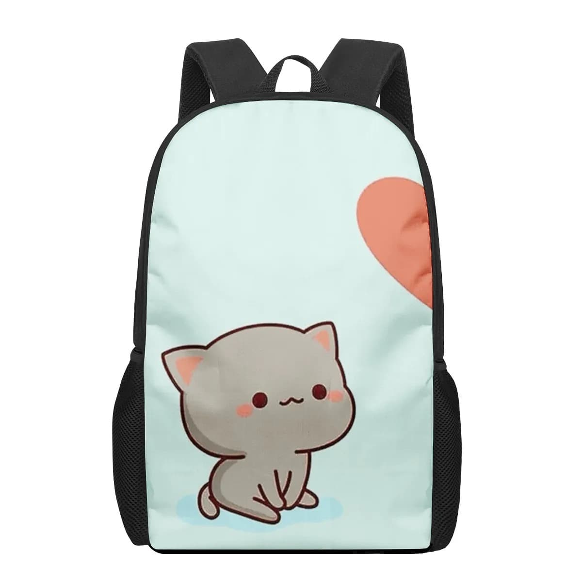 Blauwe Kinder Rugzak met Kawaii Kat Design