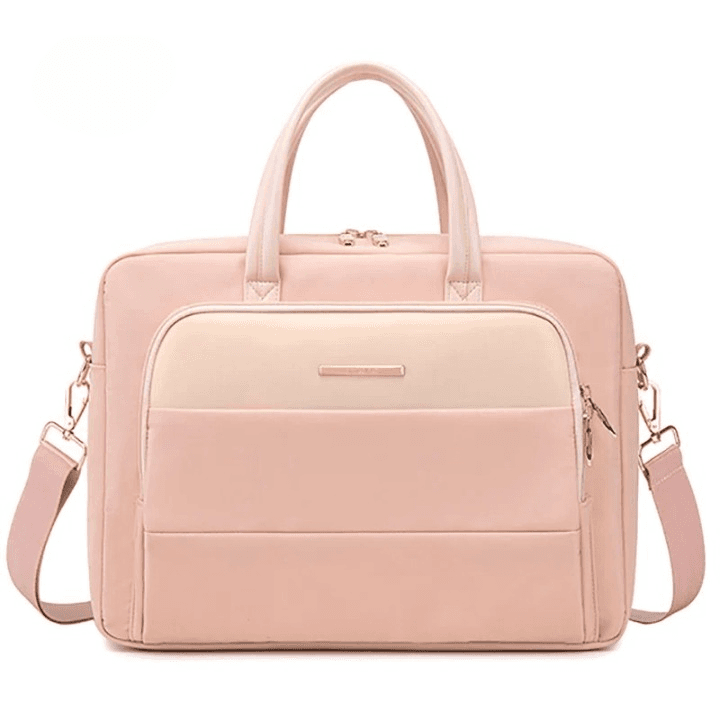 Elegant roze dameshandtas met beige accenten (Maat: L - 40x10x30cm)