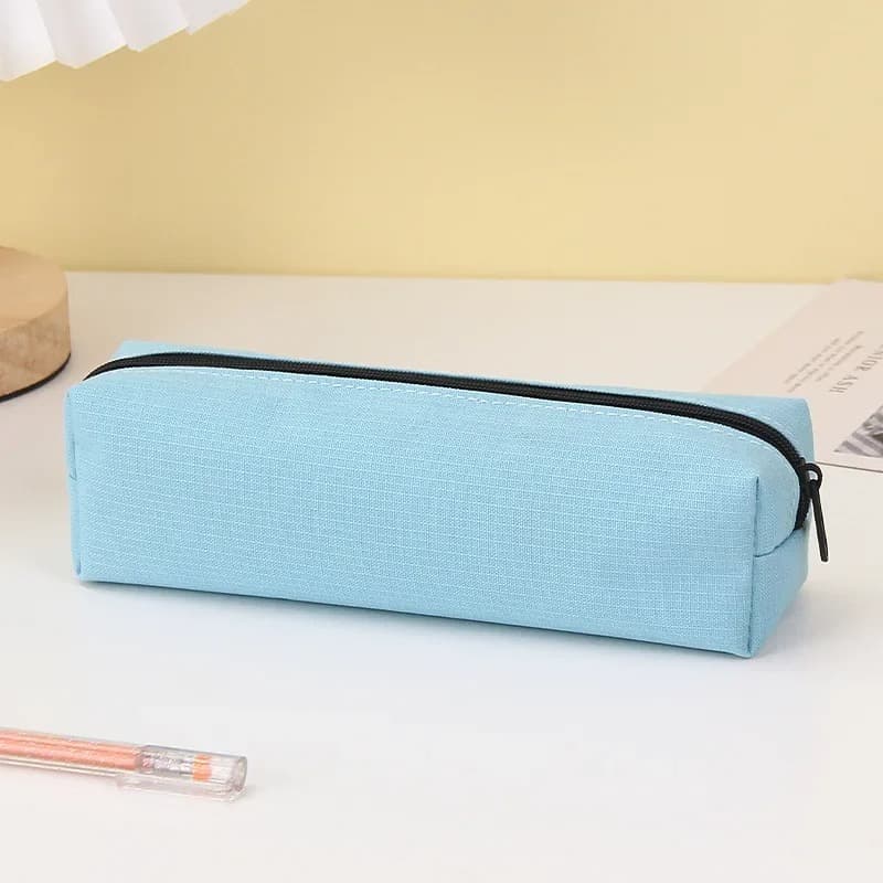 Rechthoekige toile etui met ritssluiting