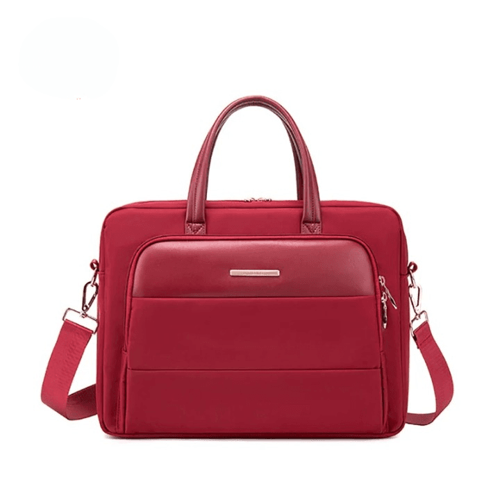 Rode Leren Handtas met Gouden Details