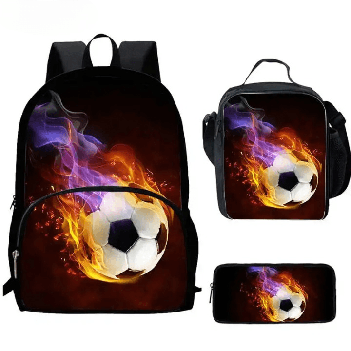 3-delig schoolset voetbal design (Model: 3)