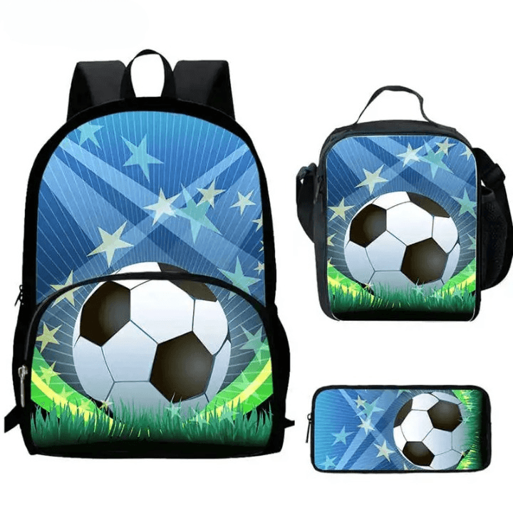 3-delig schoolset voetbal design (Model: 6)