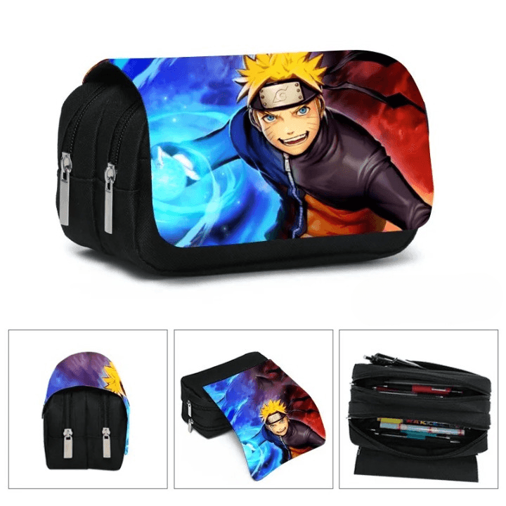 Naruto Etui Zwart Met Kleurvolle Illustratie