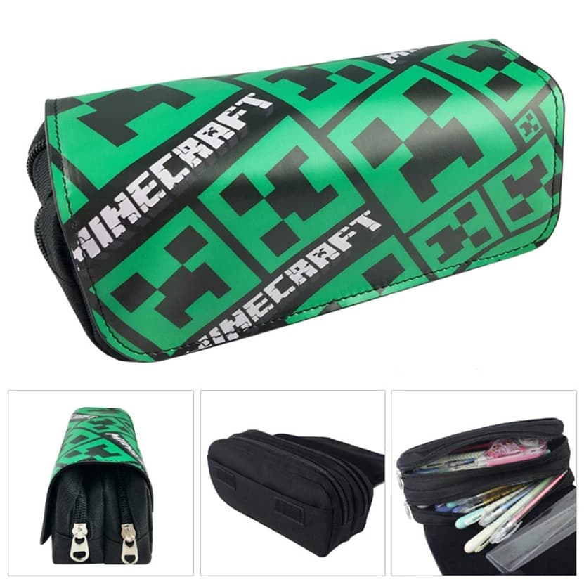 Minecraft Creeper Groene Etui met Pixelontwerp