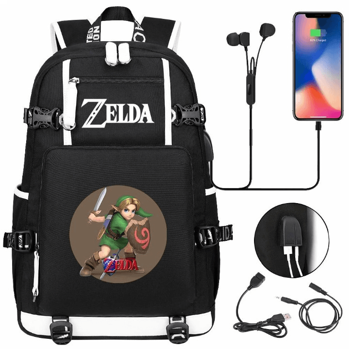 Zwarte Zelda Rugzak met Link Design