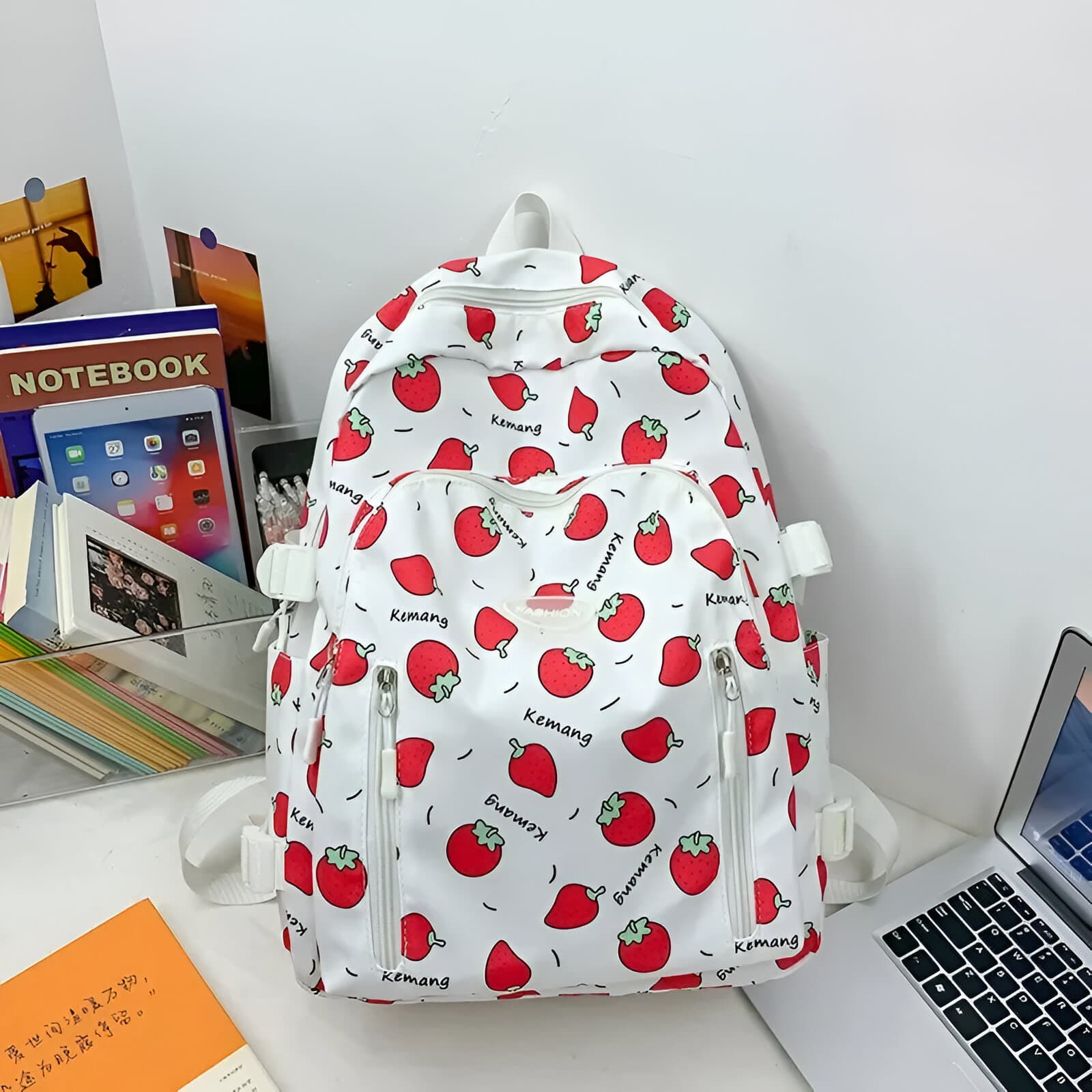 Kinderrugzak met Aardbeienprint - Meerdere Kleuren (Kleur: 6)