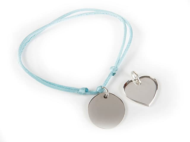 BRACELET MEDAILLE RONDE OU COEUR ARG