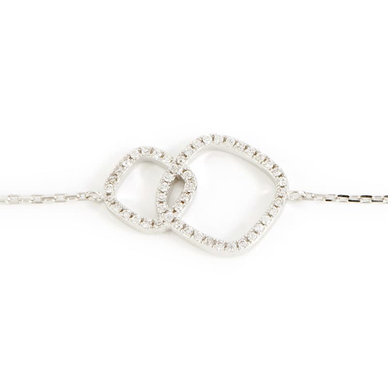 BRACELET CHAÎNE CARRES SERTI DE ZIRCONIUM