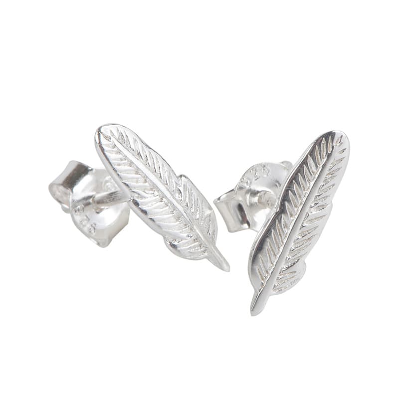 BOUCLES D'OREILLES PLUME ARGENT