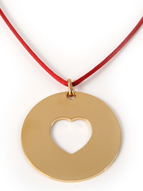 COLLIER PENDENTIF COEUR DANS LE ROND GM