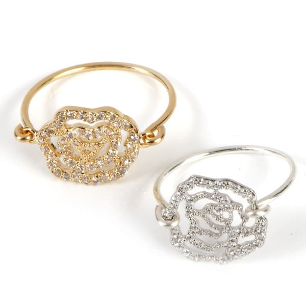 BAGUE CAMELIA AVEC ZIRCONIUM