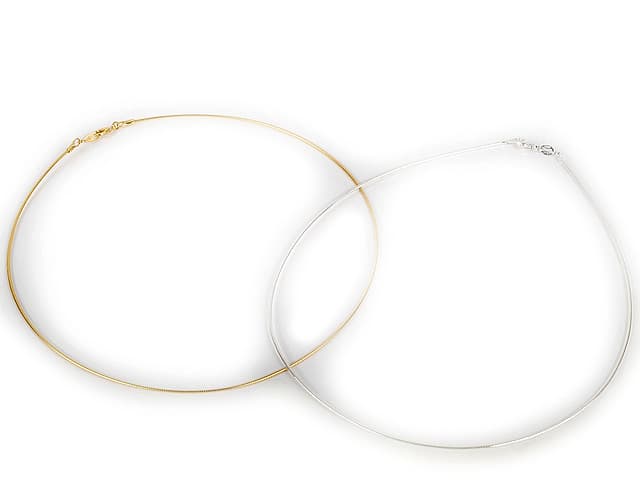 COLLIER JONC PLAQUE-OR OU ARGENT