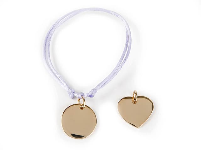 BRACELET MEDAILLE RONDE OU COEUR PO ENFANT