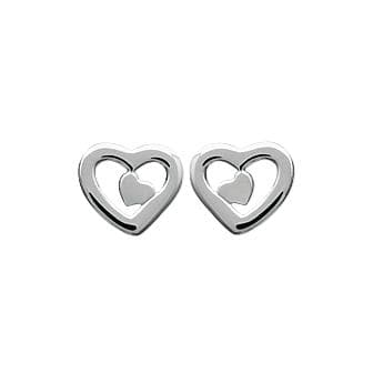 PUCES D'OREILLE COEUR ARGENT OU PLAQUE OR