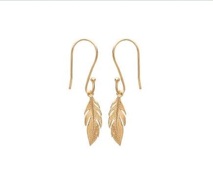 BOUCLES D'OREILLES PENDENTIFS PLUMES ARGENT OU PLAQUE OR