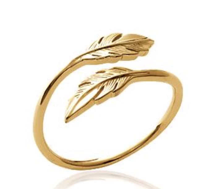 BAGUE JONC PLUME ARGENT OU PLAQUÉ OR