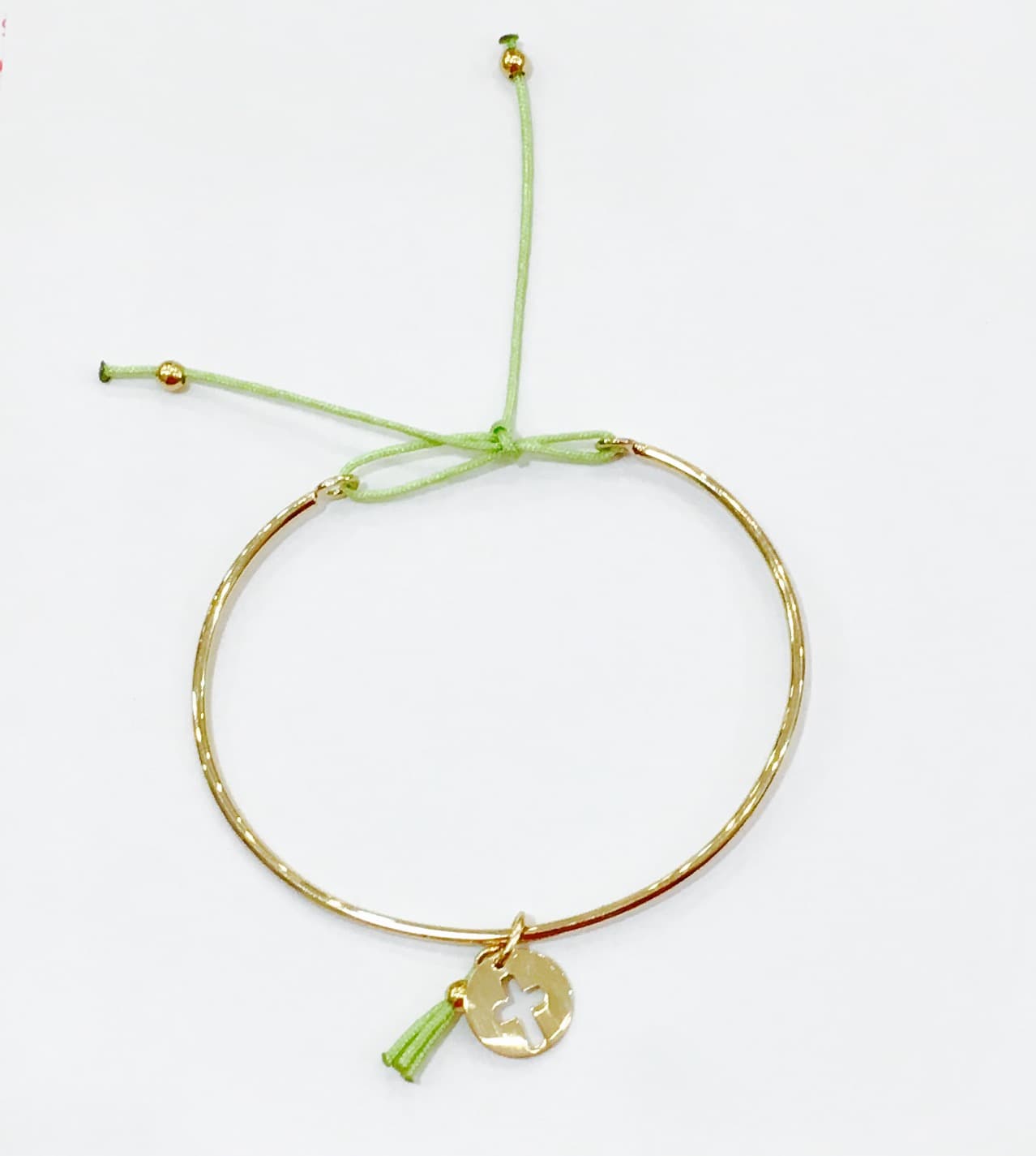 BRACELET JONC FIN AVEC LIEN A NOUER EN ARGENT OU PLAQUE-OR -