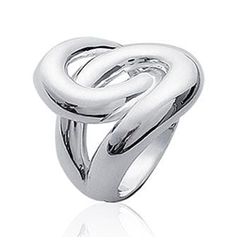 BAGUE ENTRELAS ARGENT PLAQUE OR