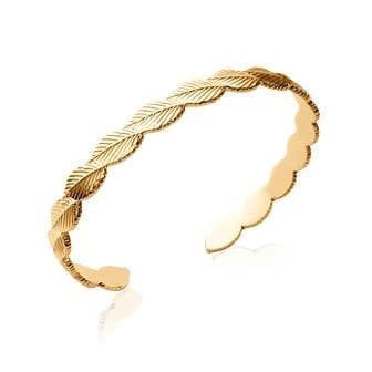 BRACELET JONC ENTRELAS DE FEUILLES