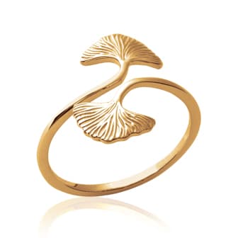 BAGUE FEUILLE DE GINKGO -