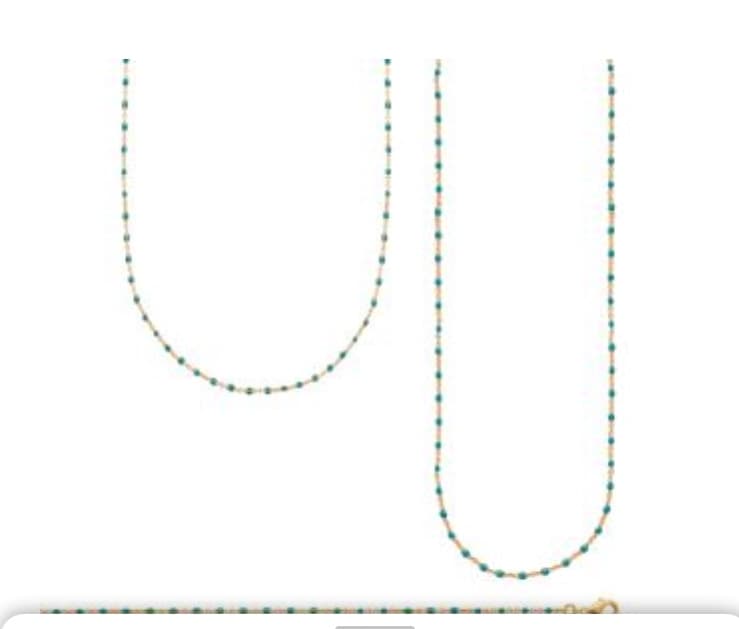 COLLIER CHAINE EMAILLEE EN PLAQUE-OR -