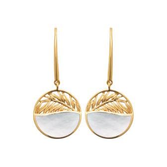 BOUCLES D’OREILLES PALME ET NACRE