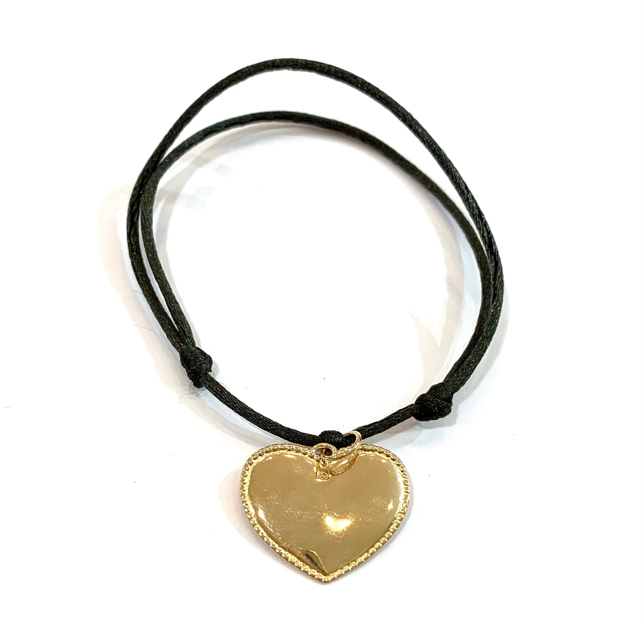 BRACELET MEDAILLE COEUR GM OU TREFLE PERLEE EN PO