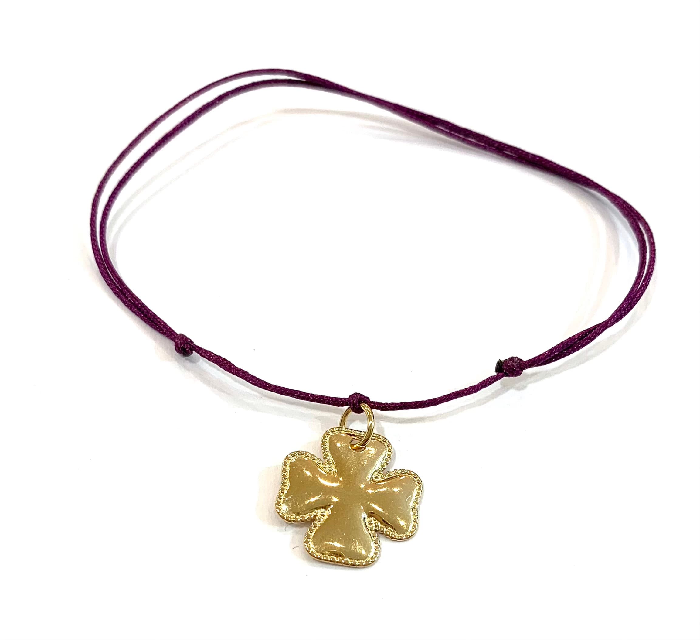 BRACELET MEDAILLE COEUR OU TREFLE PERLEE EN PO PM