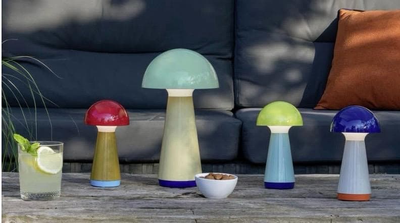LAMPE CHAMPIGNON TOUCH RECHARGEABLE DESIGN COLORÉ  ET NOMADE