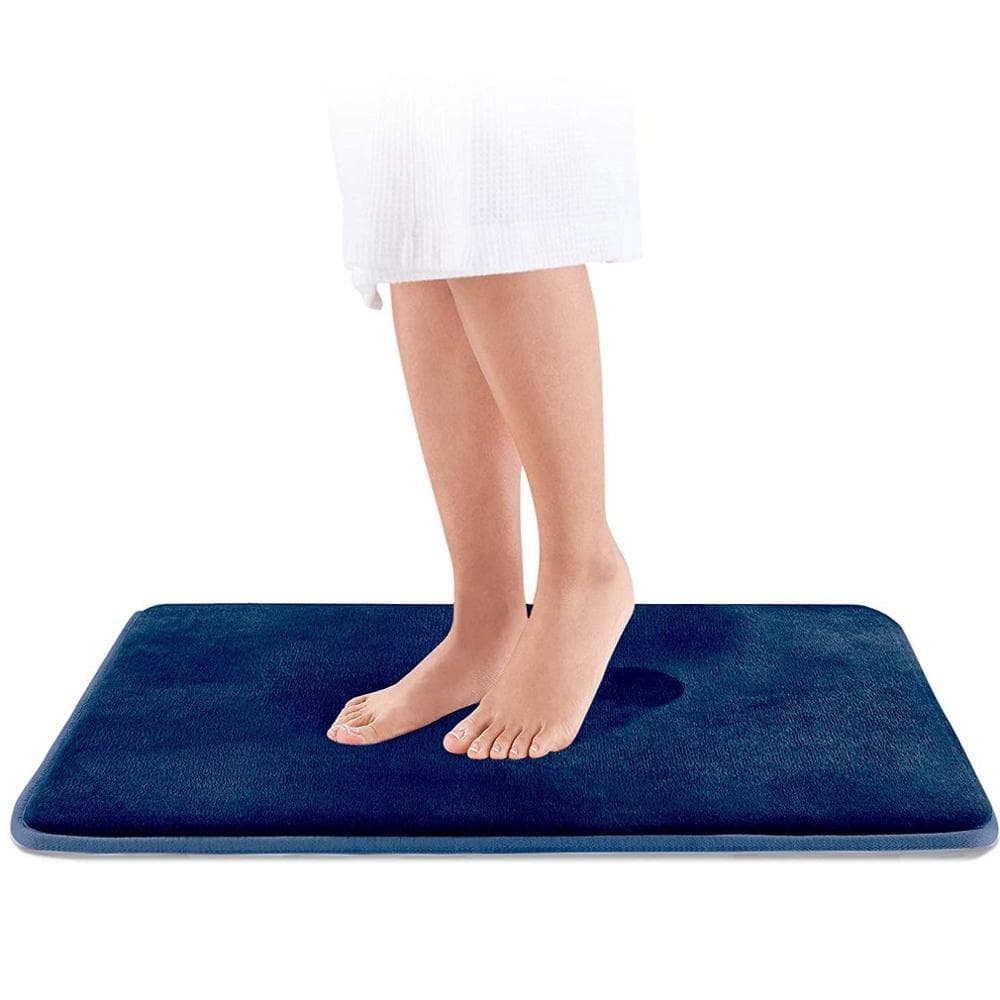 Paillasson bleu doux et absorbant - S