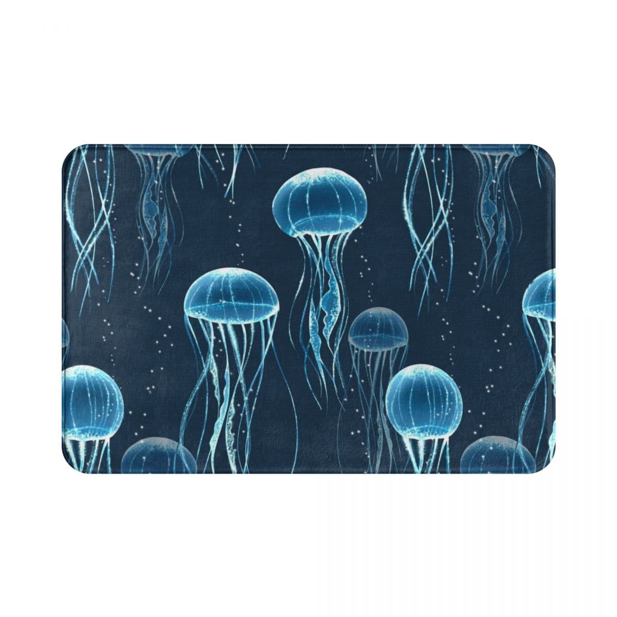 Paillasson bleu méduses