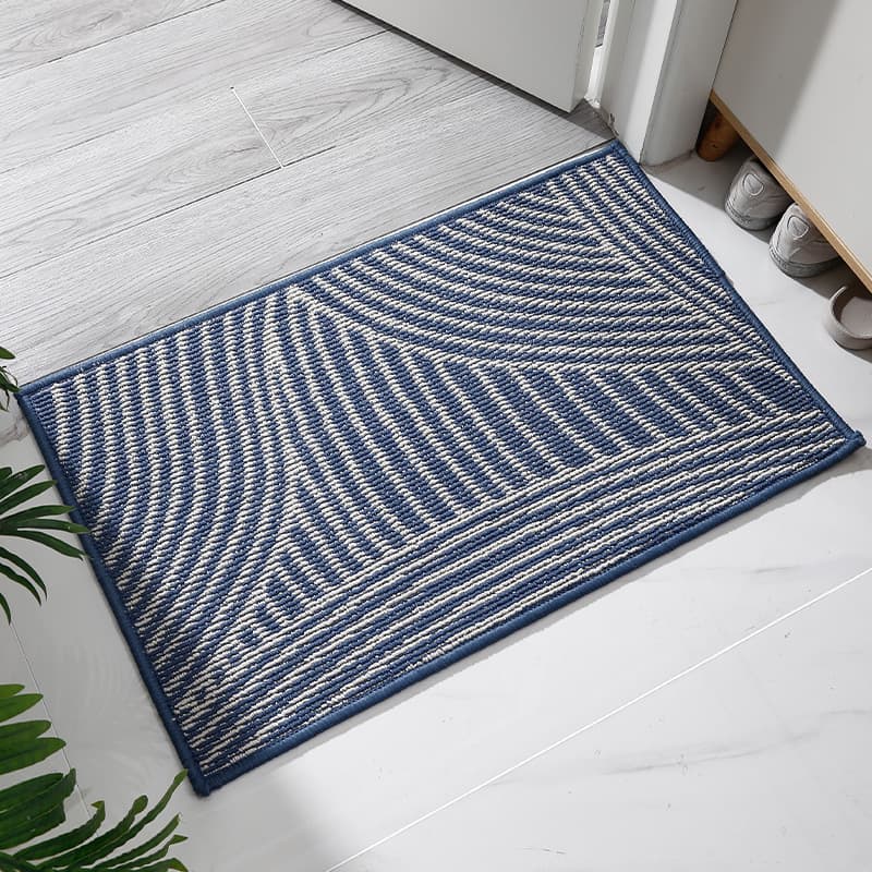 Paillasson jacquard bleu waves - M