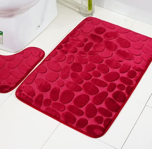 Paillasson rouge à pavé antidérapant - 50x80 cm