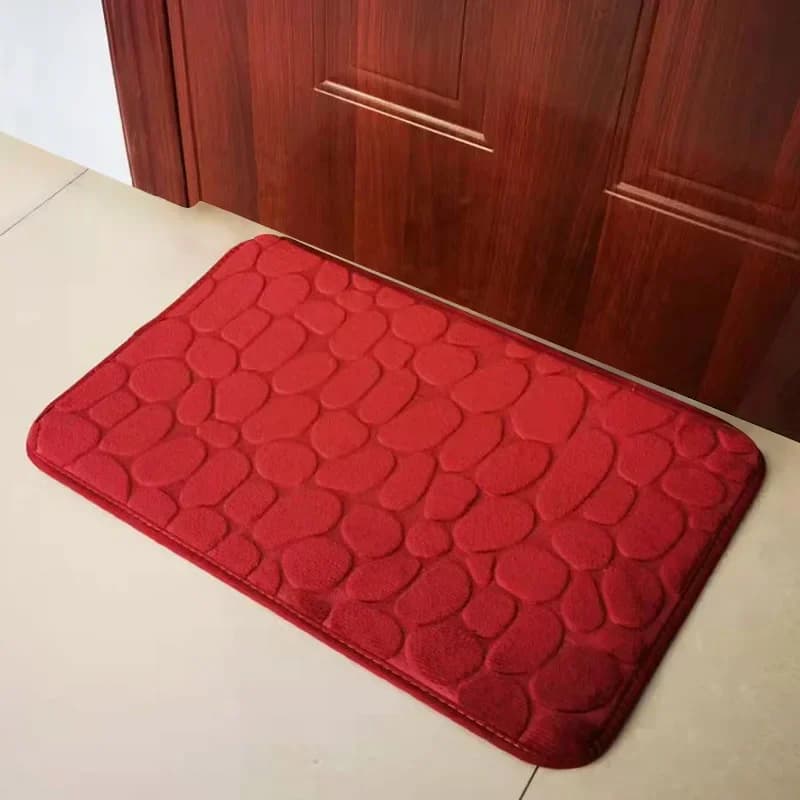 Tapis de salle de bains à mémoire de forme - Rouge