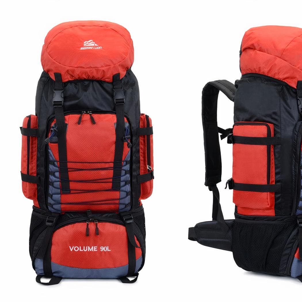 Grand sac à dos randonnée multipoche et ergonomique - rouge