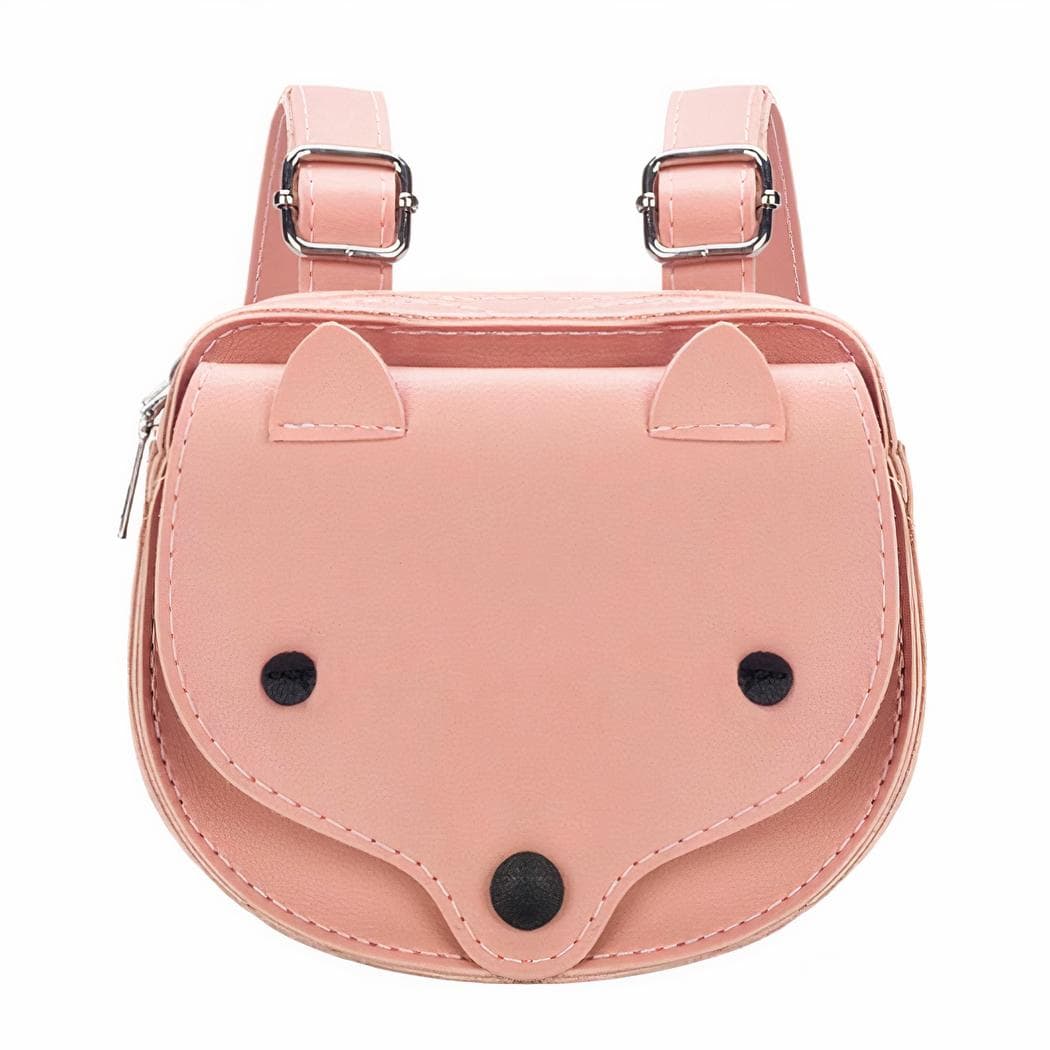 Sac à dos vintage pour enfant avec tête de renard - rose