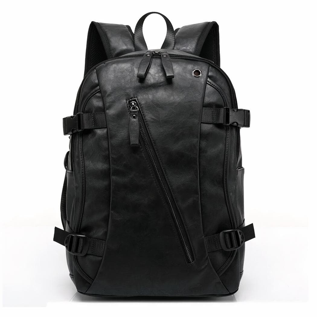 Sac à dos en similicuir compact - noir