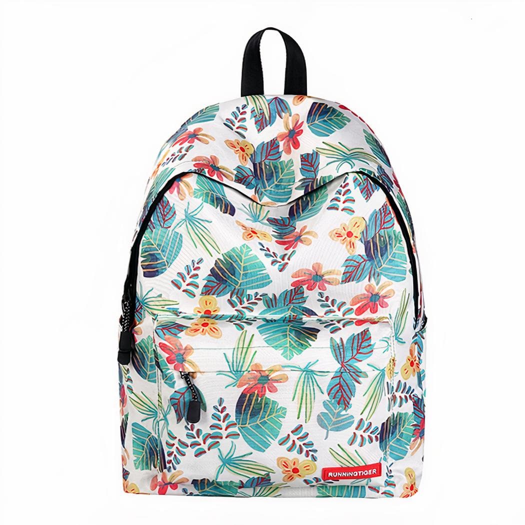 Sac à dos à motifs tropicaux - blanc