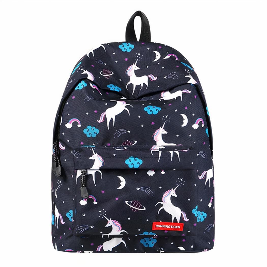 Sac à dos licornes et arcs-en-ciel - noir