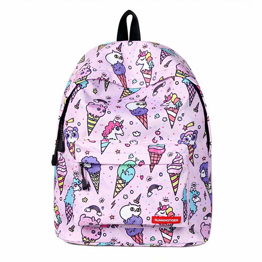 Sac à dos licornes et glaces - violet