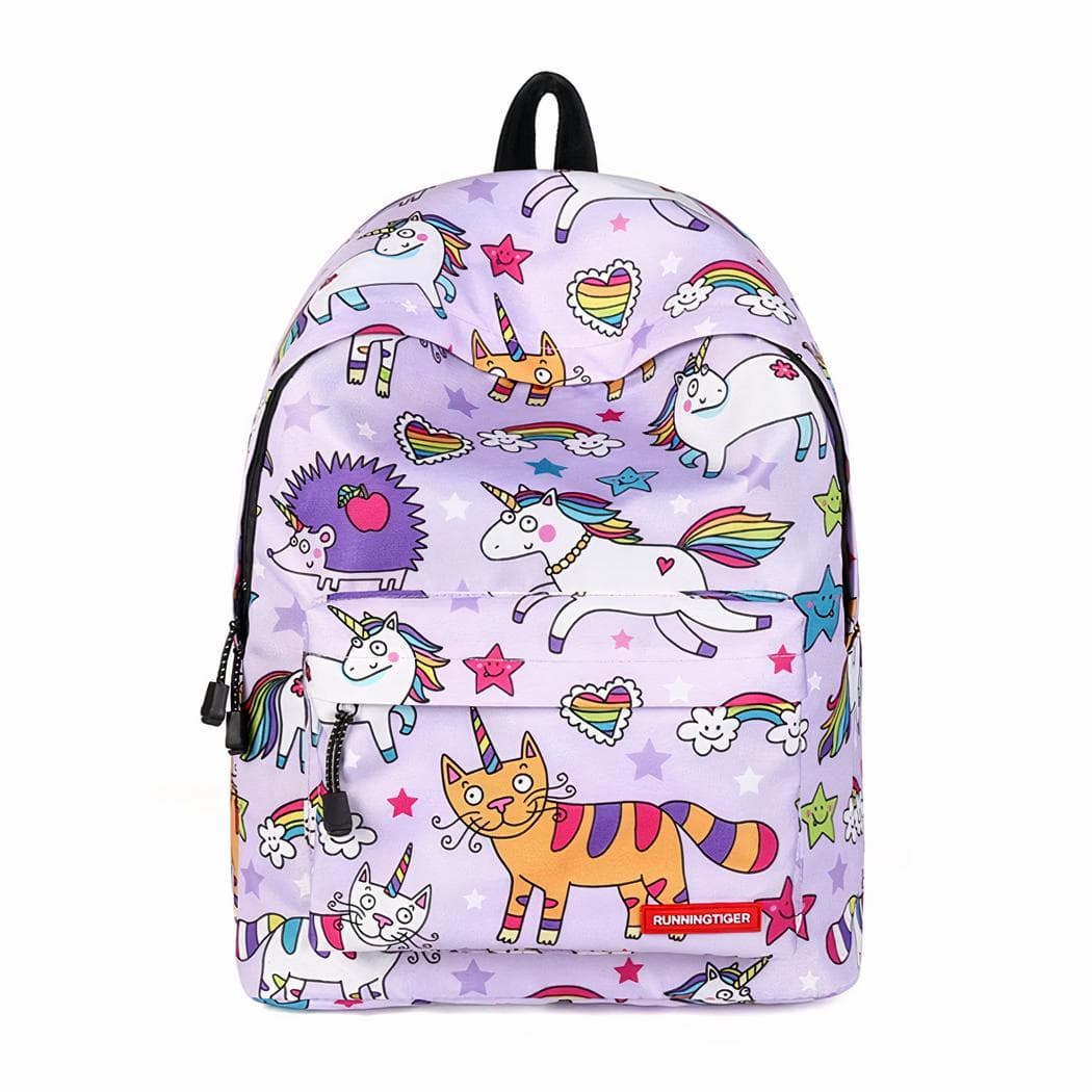 Sac à dos girly avec licornes - violet
