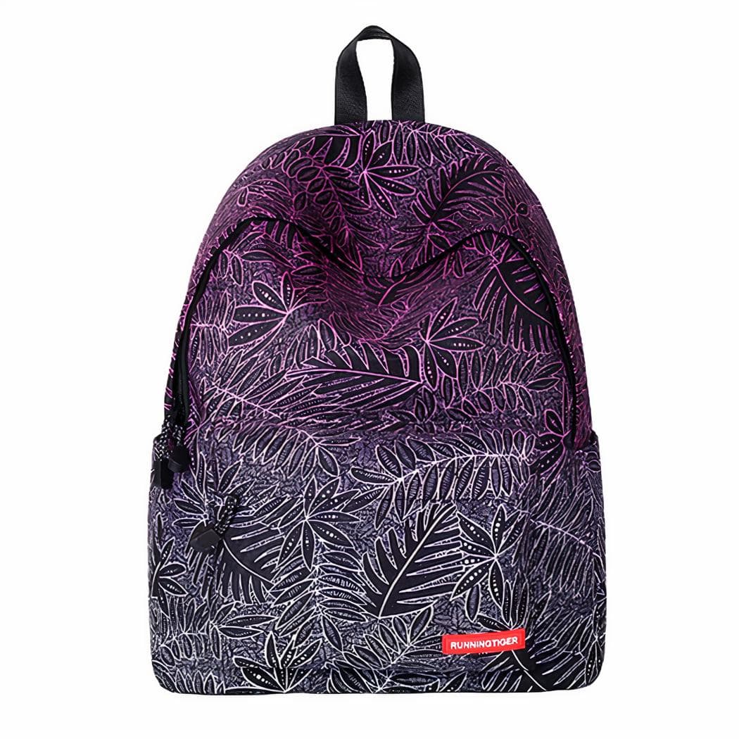 Sac à dos à motifs tropicaux - violet