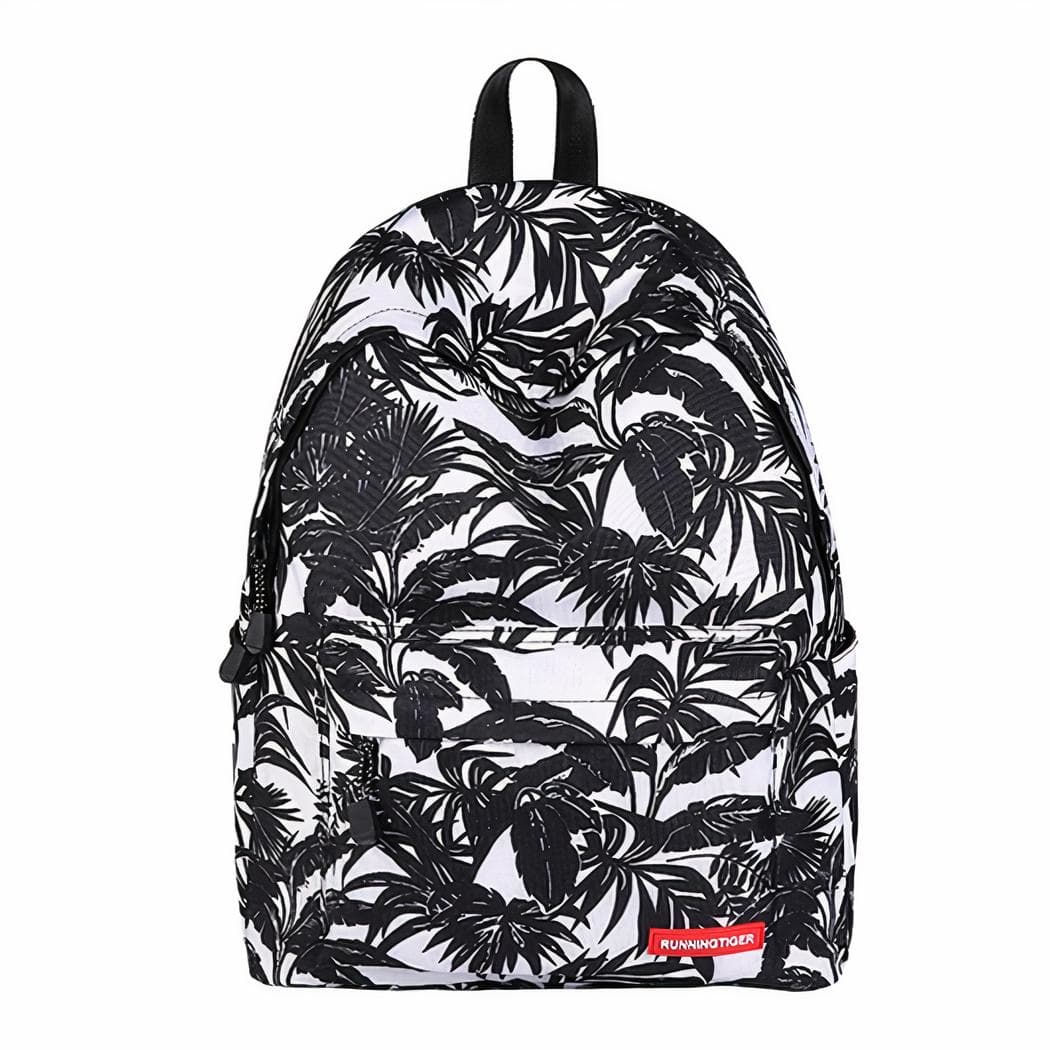 Sac à dos à motifs tropicaux - noir