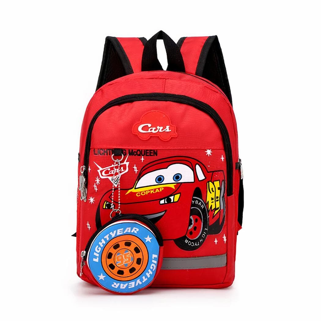 Sac à dos Cars effet jean - rouge