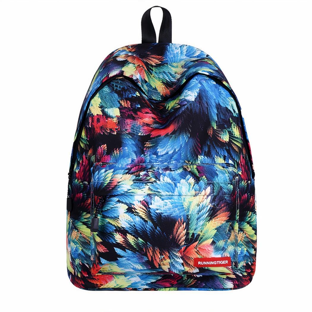 Sac à dos à motifs tropicaux - bleu