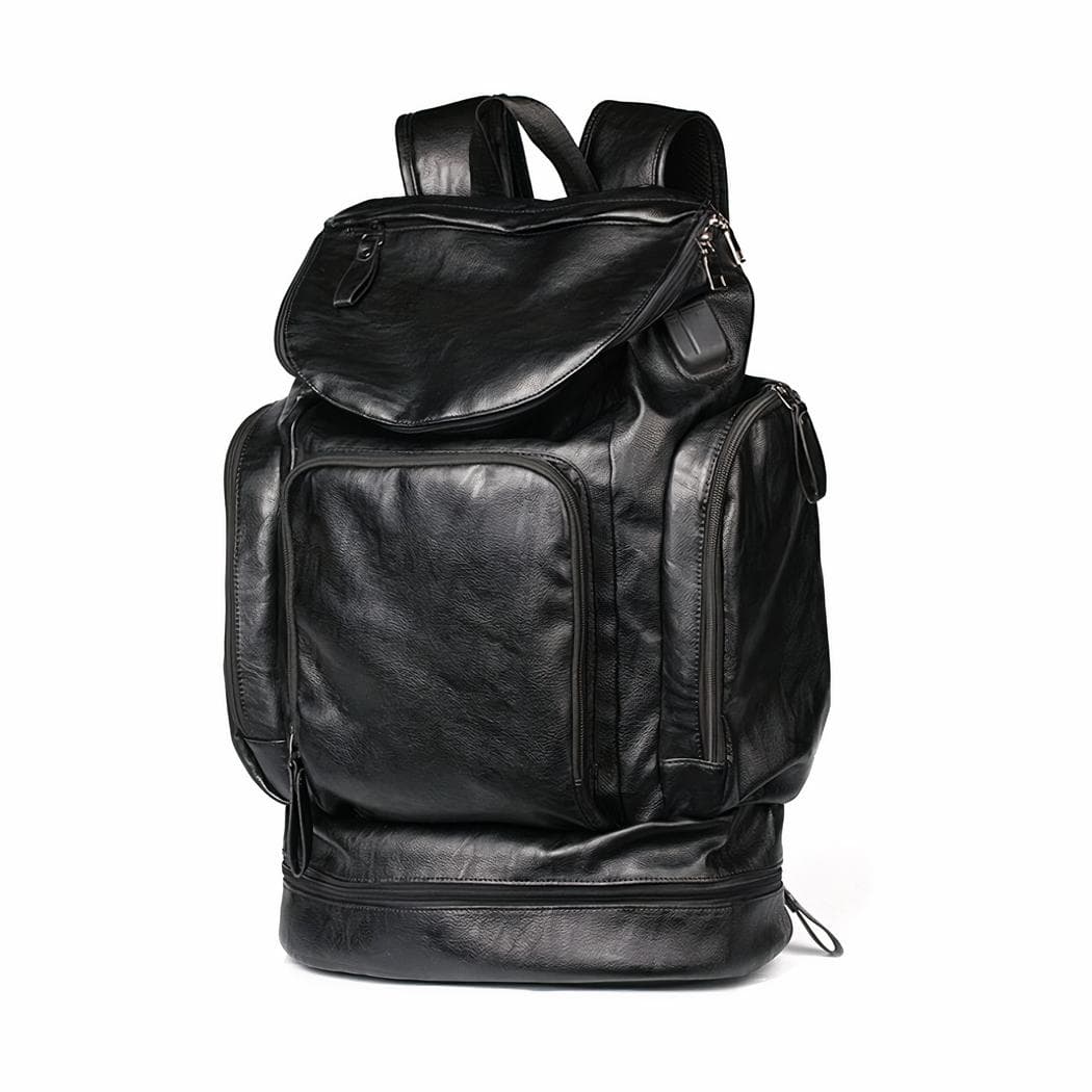 Sac à dos similicuir multipoche - noir