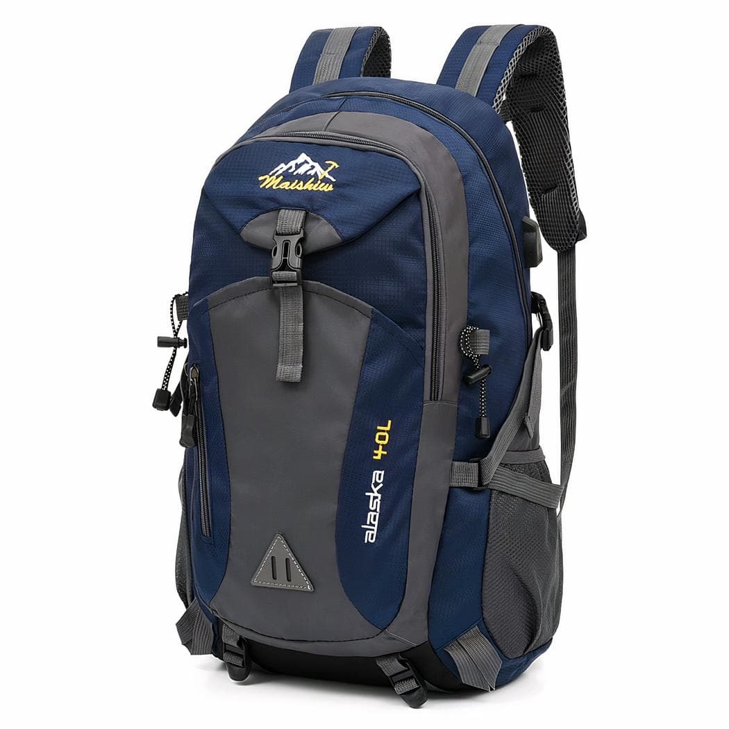 Sac à dos de randonnée avec port USB - bleu-fonce