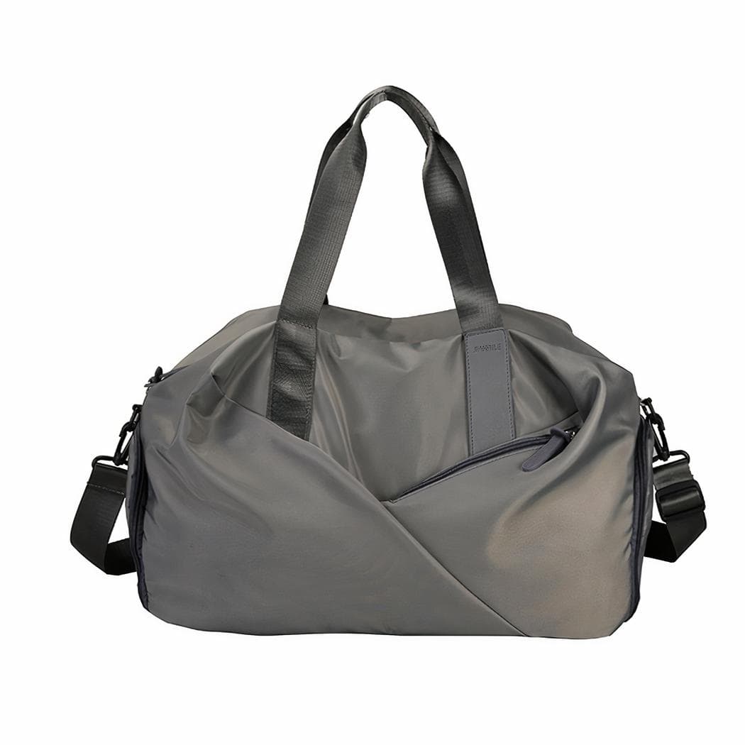 Grand sac de sport finition satinée - gris