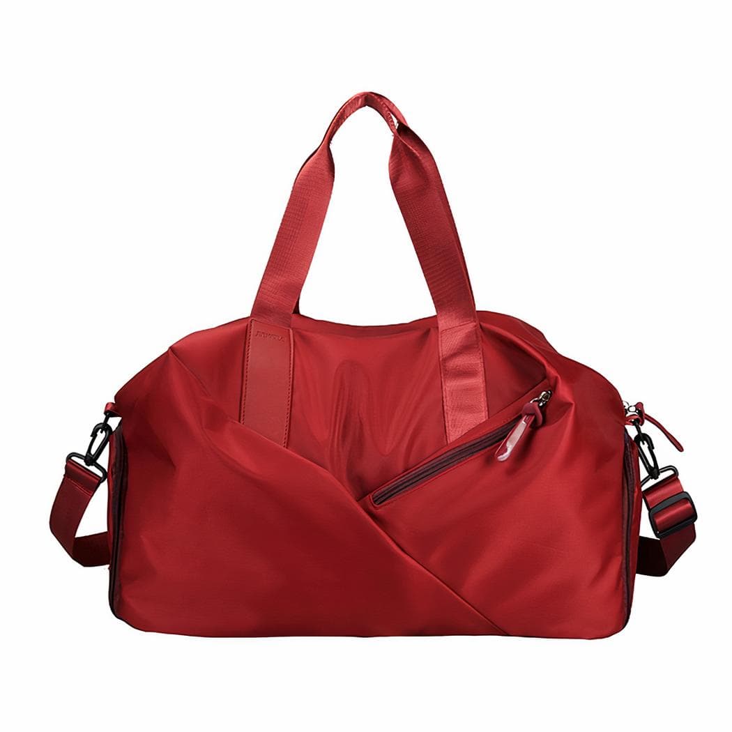 Grand sac de sport finition satinée - rouge