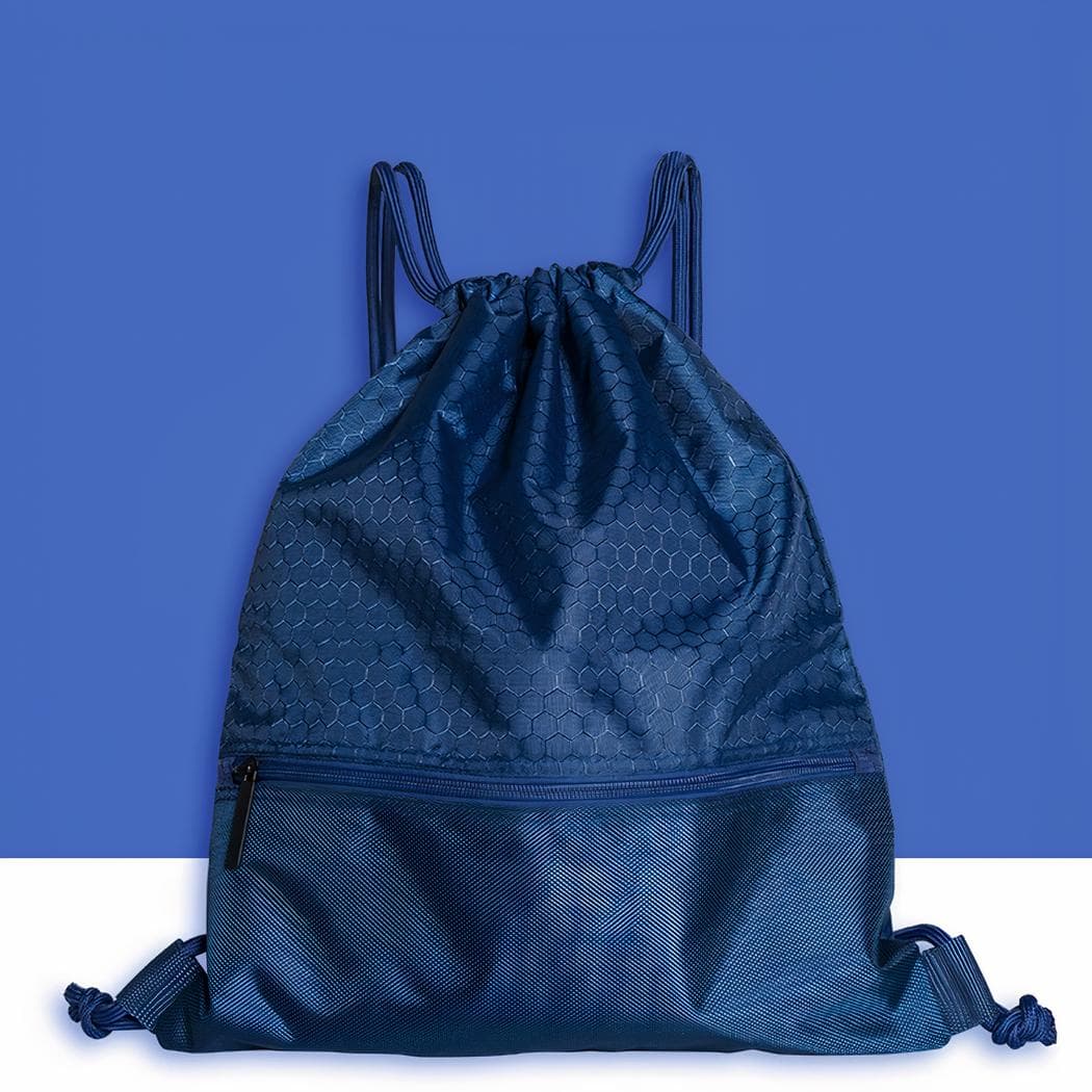 Sac à dos de sport souple fermeture à cordons - bleu